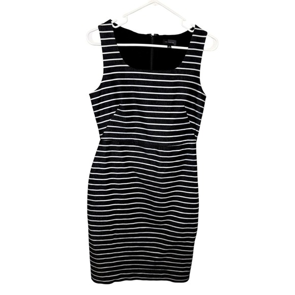 The Limited Dresses & Skirts - The Limited Black White Striped Sleeveless Sheath Dress